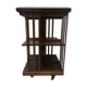 Revolving english library in mahogany, wheeled footing