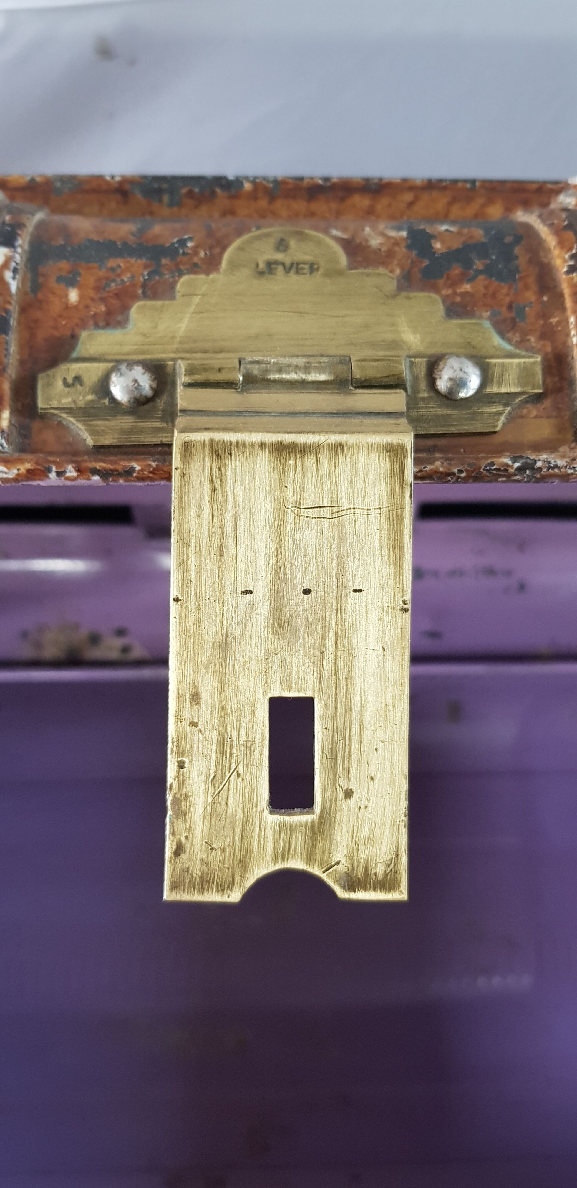 Ancient colonial travel trunk