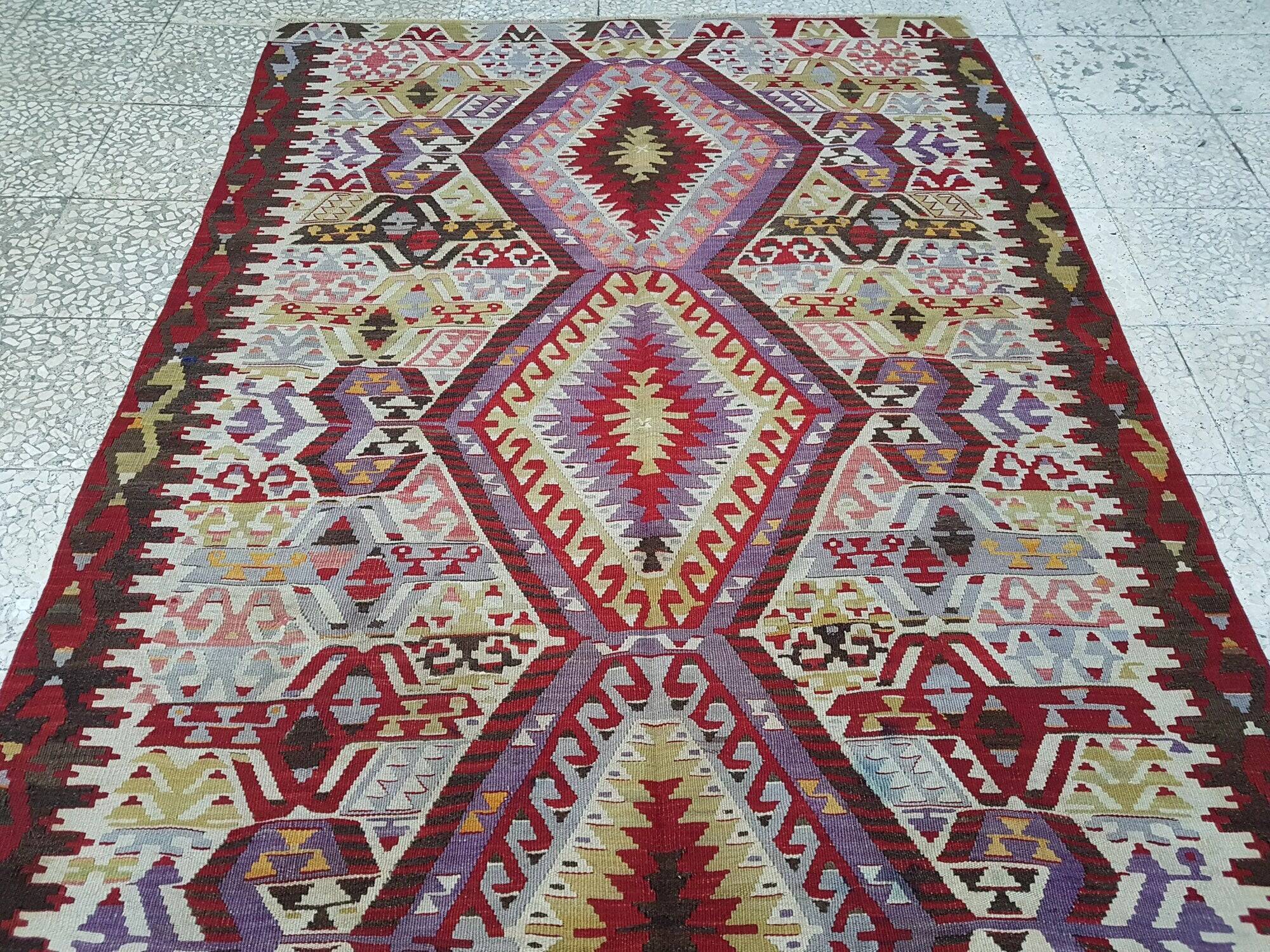 Vintage Turkish kilim, handwoven, 150x292 cm.