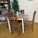 Round raw wood table