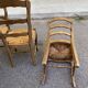 Set of 4 Vintage BAUMANN Chairs in Solid Wood with Rush Seating, Louis XV Style