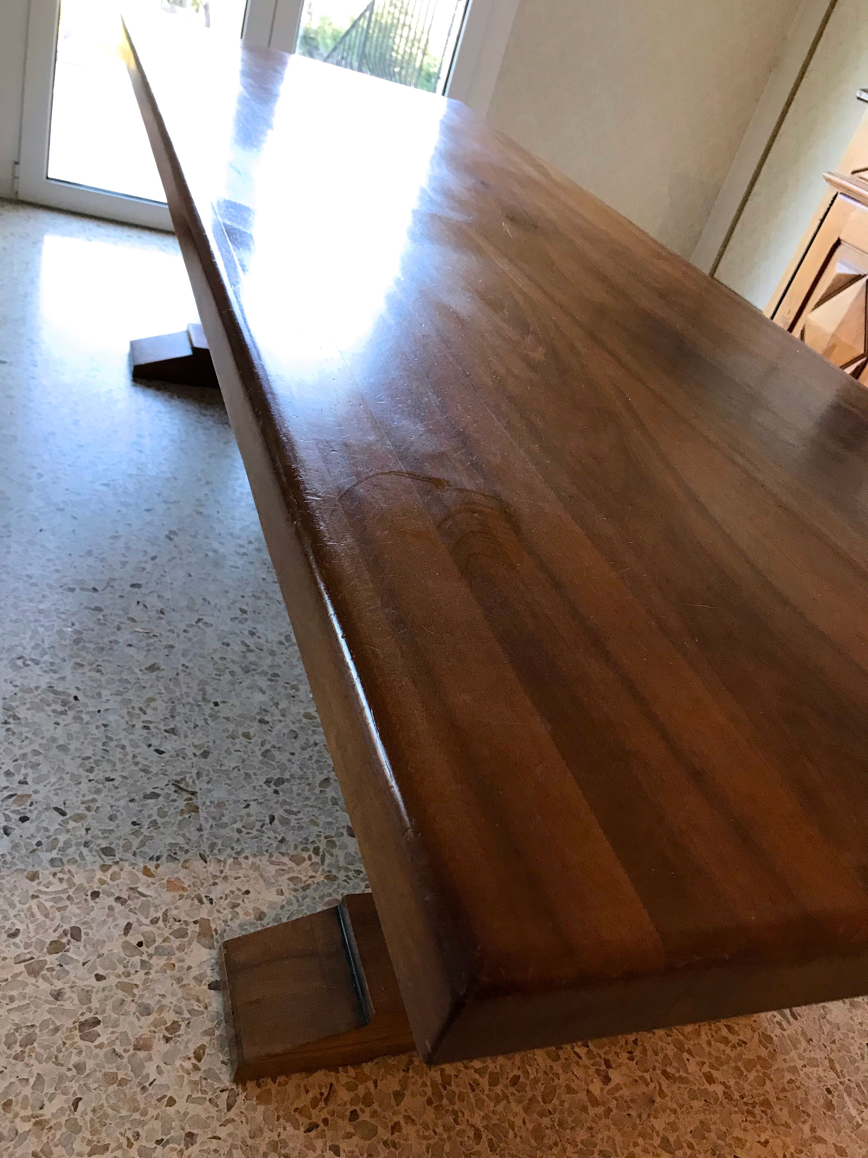 Dining table vintage solid wood refectory