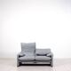 „Maralunga“ leather 2-seater sofa by Vico Magistretti for Cassina, Italy