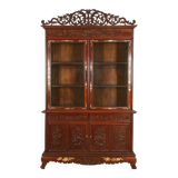 Asia 19th century: Ancient lacquer library, richly carved and adorned.