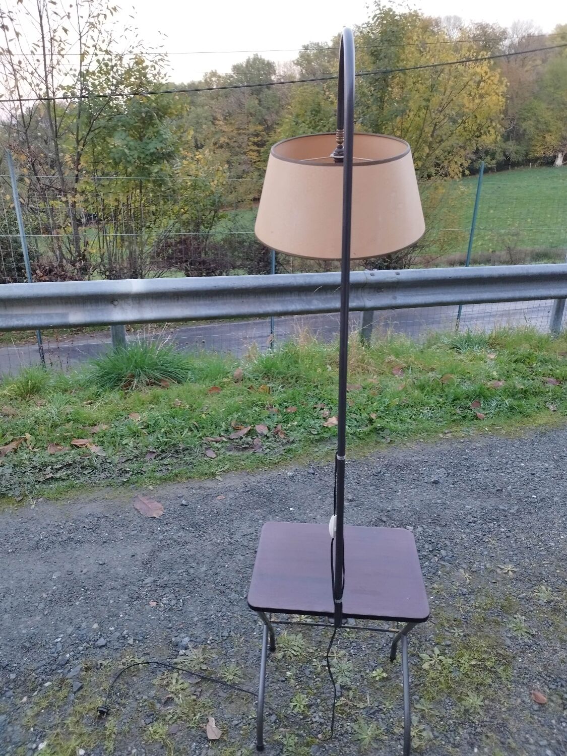 Floor lamp of the 50s magazine holder and tablet reader lamp formica