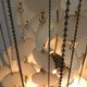 Sixties ceiling lamp with small ceramic shells