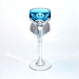 Verre à liqueur bleu en cristal de Saint-Louis modèle Bristol overlay 1930