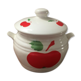 Vintage pot in faience with apple decoration
