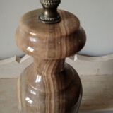 Old large onyx marble stone lamp foot