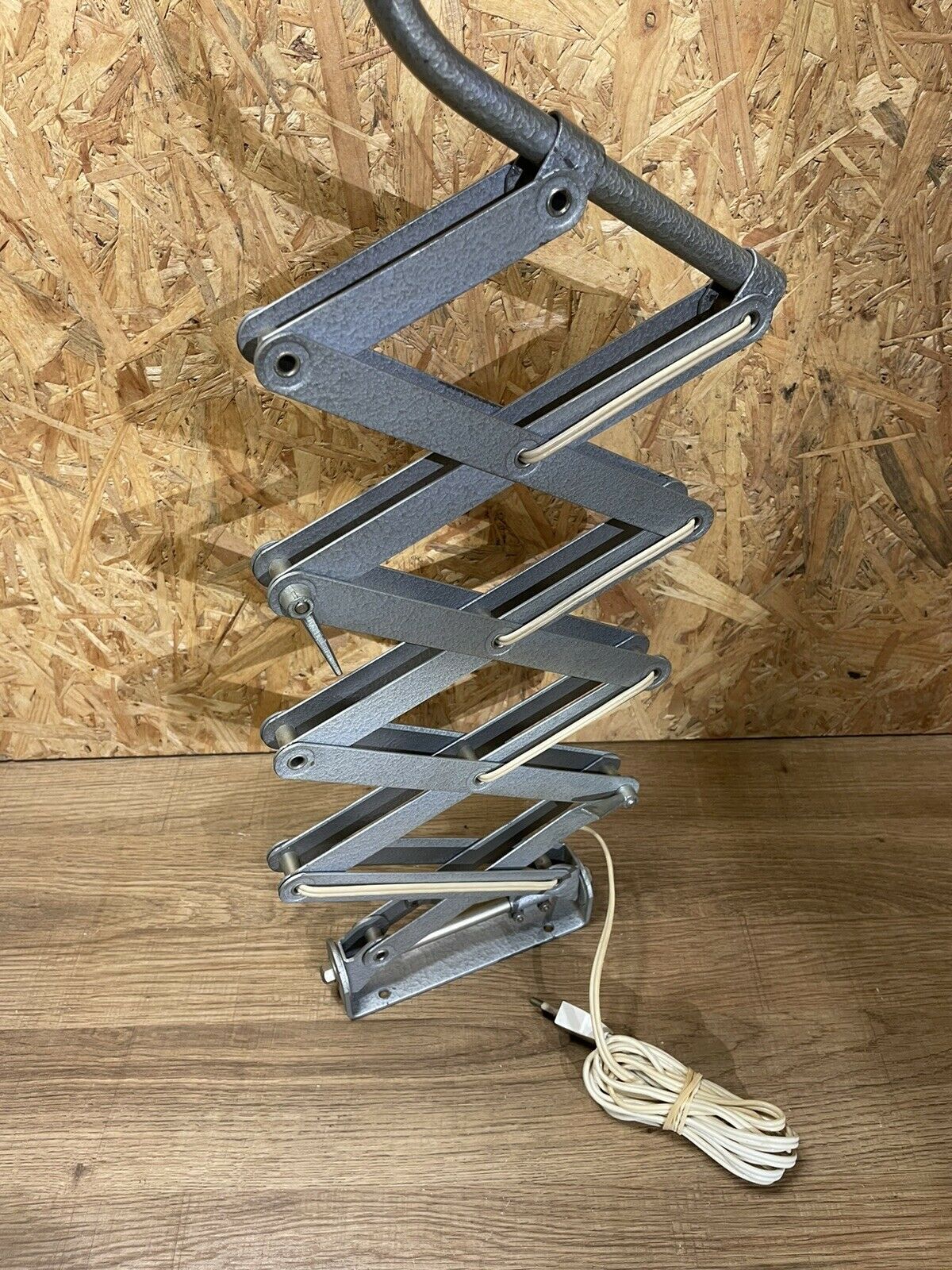 Beautiful accordion wall lamp 50,60', vintage lamp zigzag industrial design