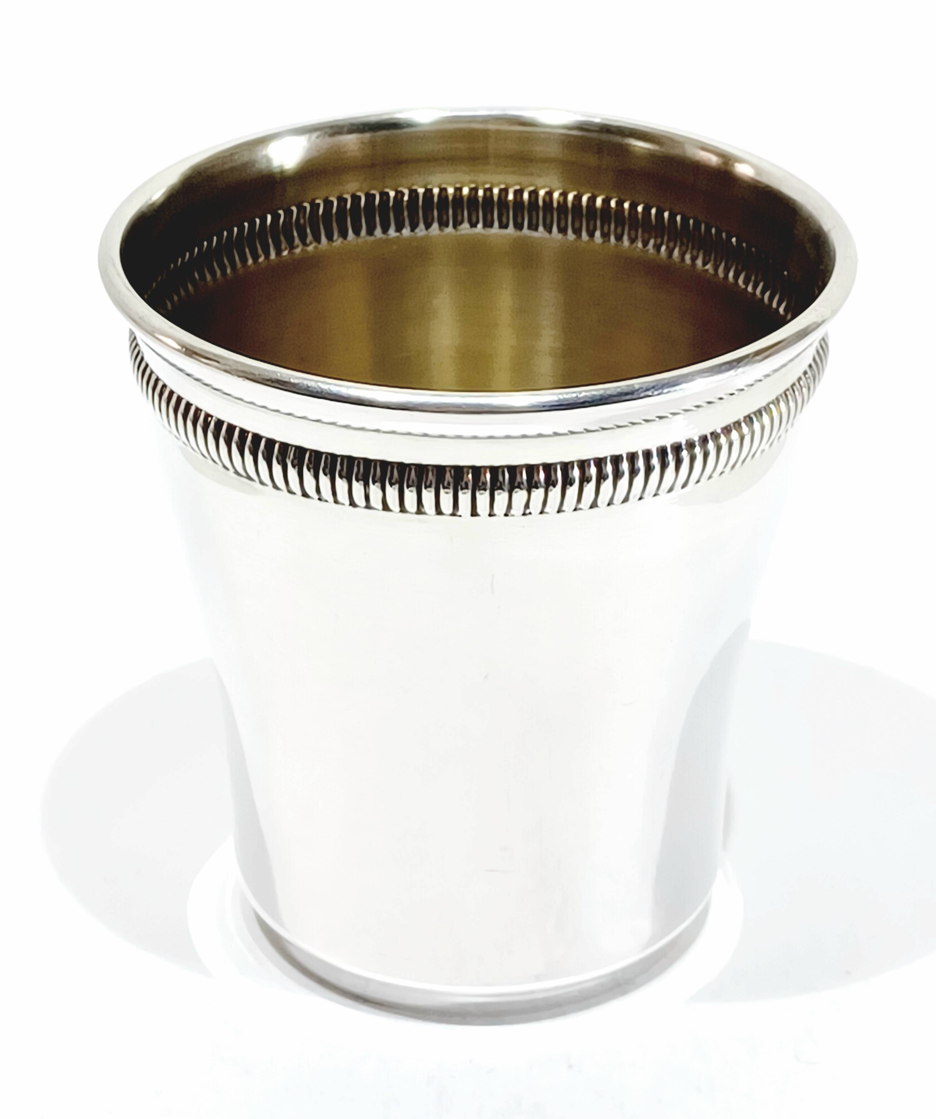 Solid silver cup with gadroon motif