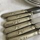 6 antique knives, silver plated metal