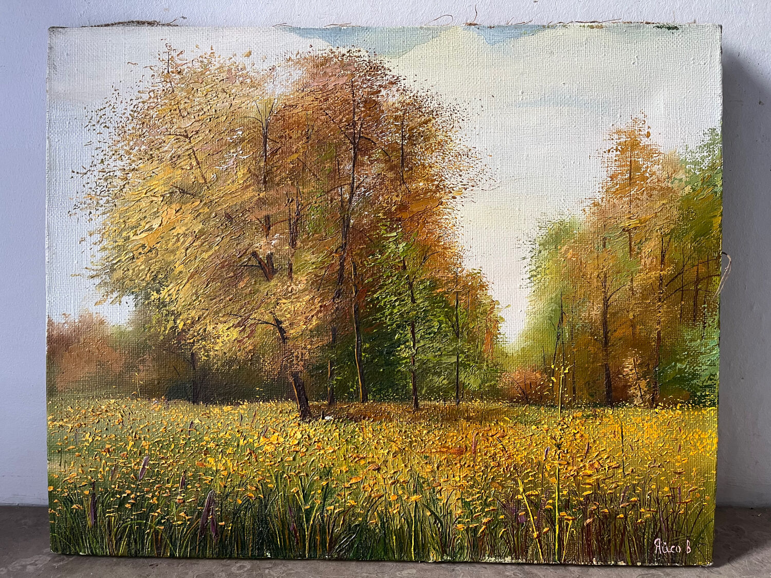 Autumn Flower Meadow, Ukraine, oil on canvas, signed