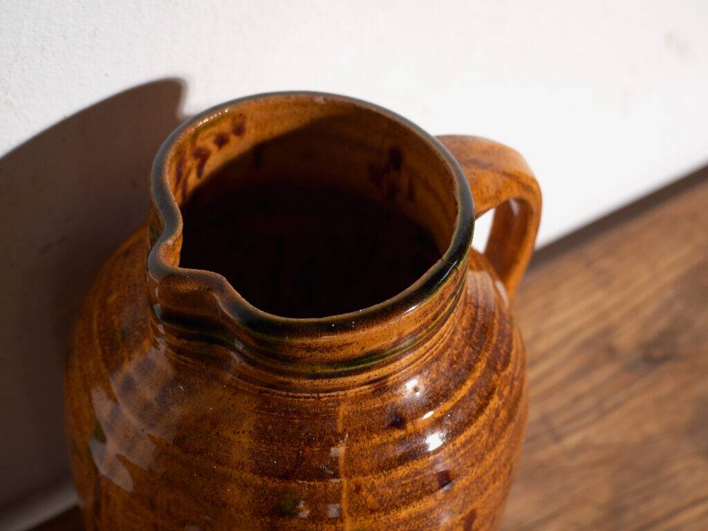 Old glazed ceramic jug – Central Europe, around 1930