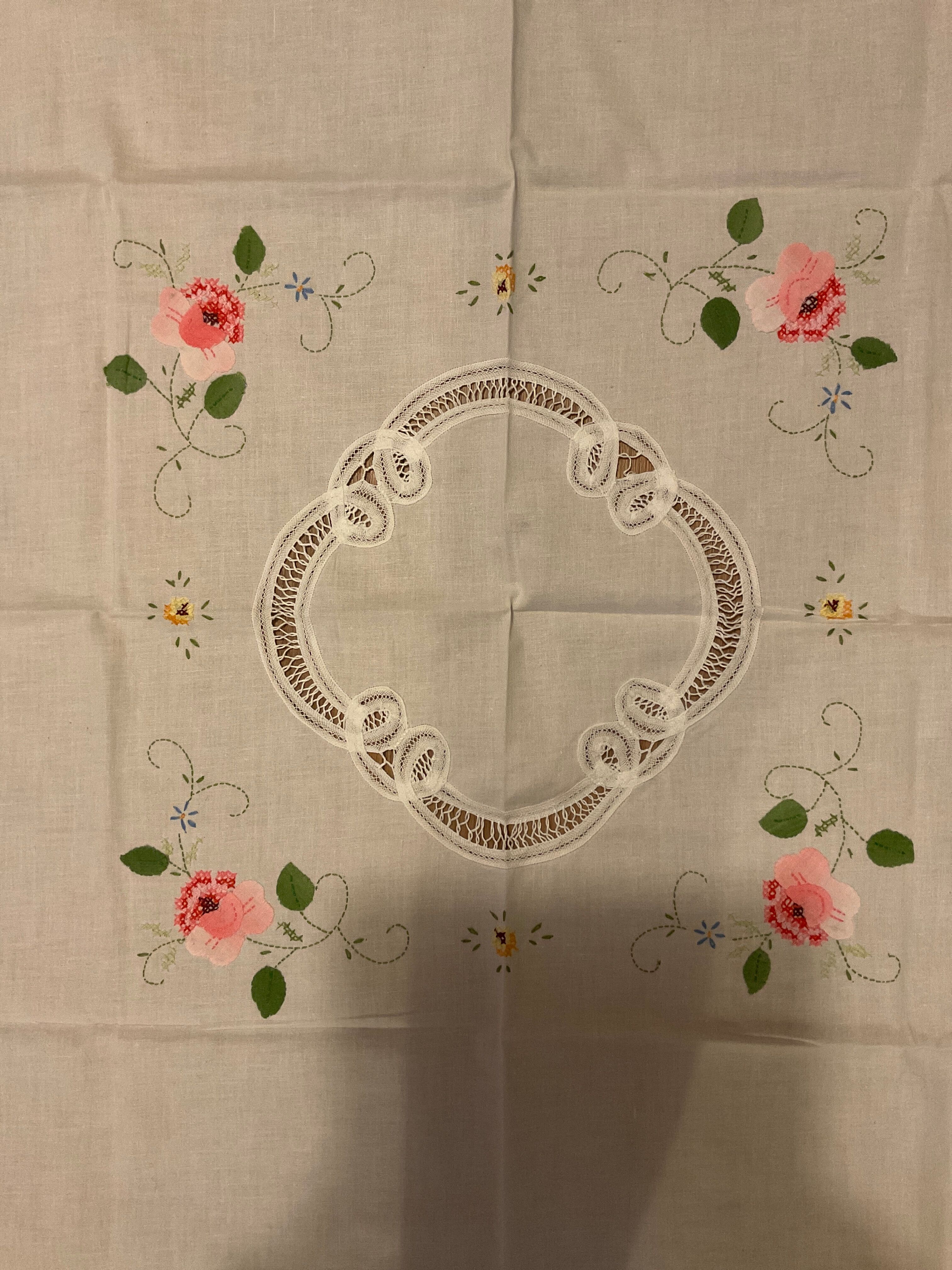 Tea tablecloth, handmade, france