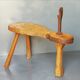 Tabouret de cordonnier vintage en bois massif et métal années 50/60