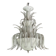 Venetian chandelier in white and gold Murano glass, circa 1980