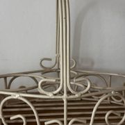 Beige cream metal basket shabby chic