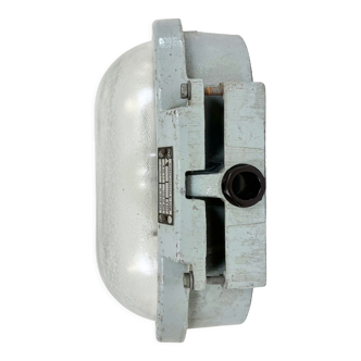 Industrial Cast Aluminium Wall Light with Frosted Glass from Elektrosvit, 1970s