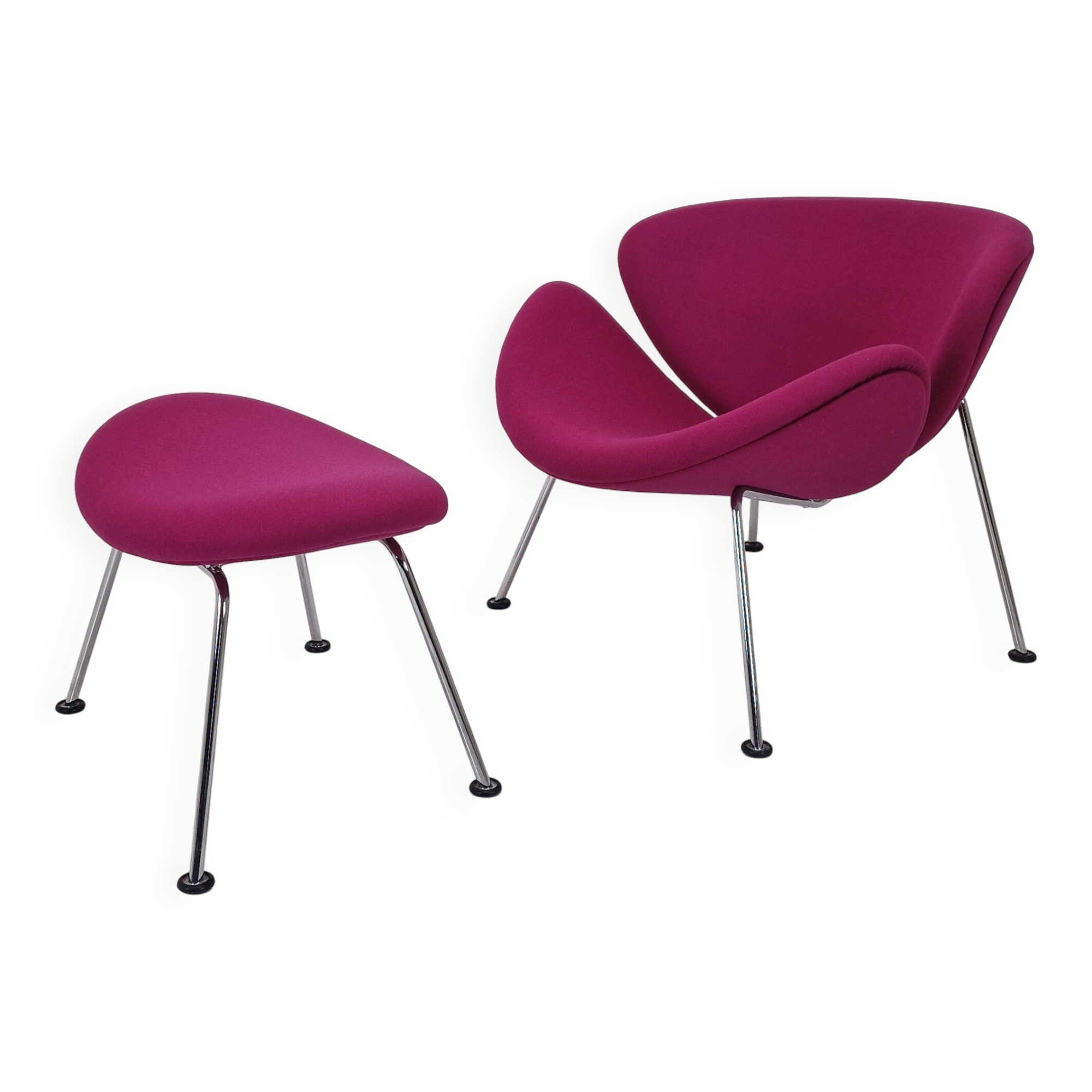 Orange Slice Chair with Ottoman by Pierre Paulin for Artifort, 1980s