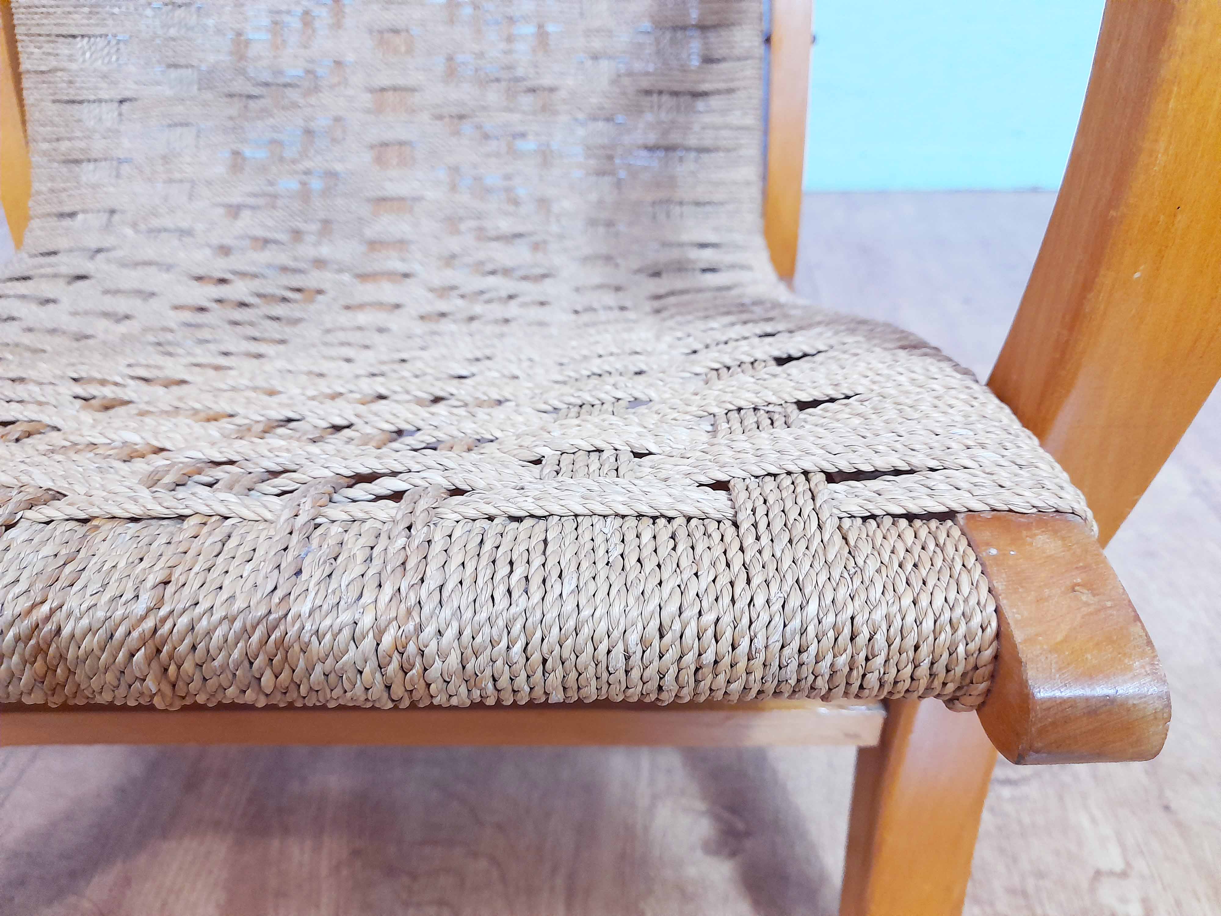 Armchair in rope and wood by Ercih Dieckmann 1930