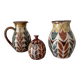Set of 3 Malarmey Ceramics Vallauris Jug Vase Tulips Flower Holder