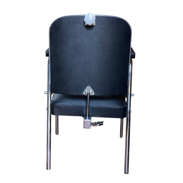 Fauteuil de Coiffure Afoc Vintage Années 60/70 - Chrome et Simili Cuir Noir