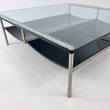 Postmodern Glass and Steel Coffee Table by Metaform, 1990s