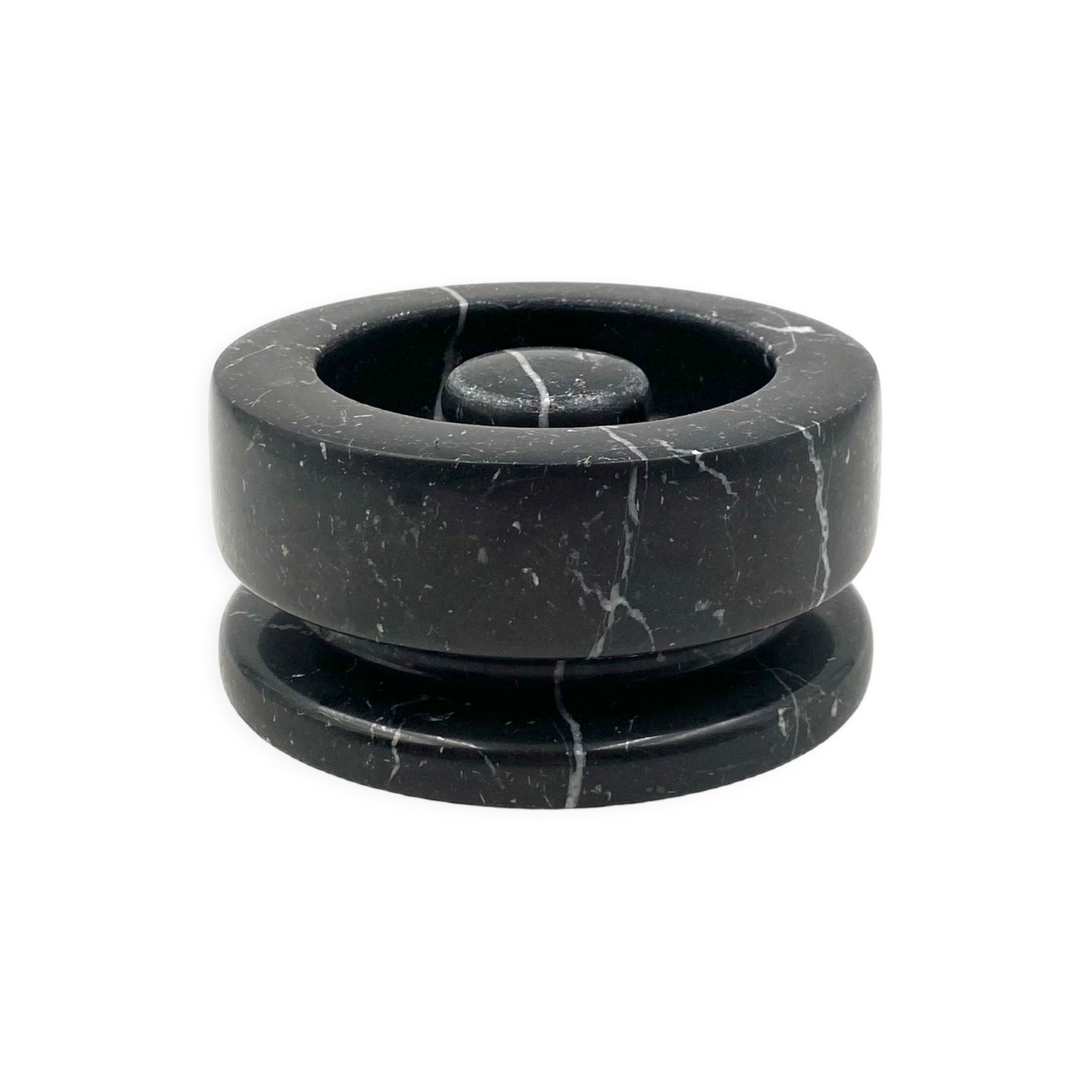 Angelo Mangiarotti, black marble mod. 8532 ashtray, Knoll International 1970s
