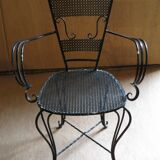 Fauteuil en fer forgé style 1900 laqué noir