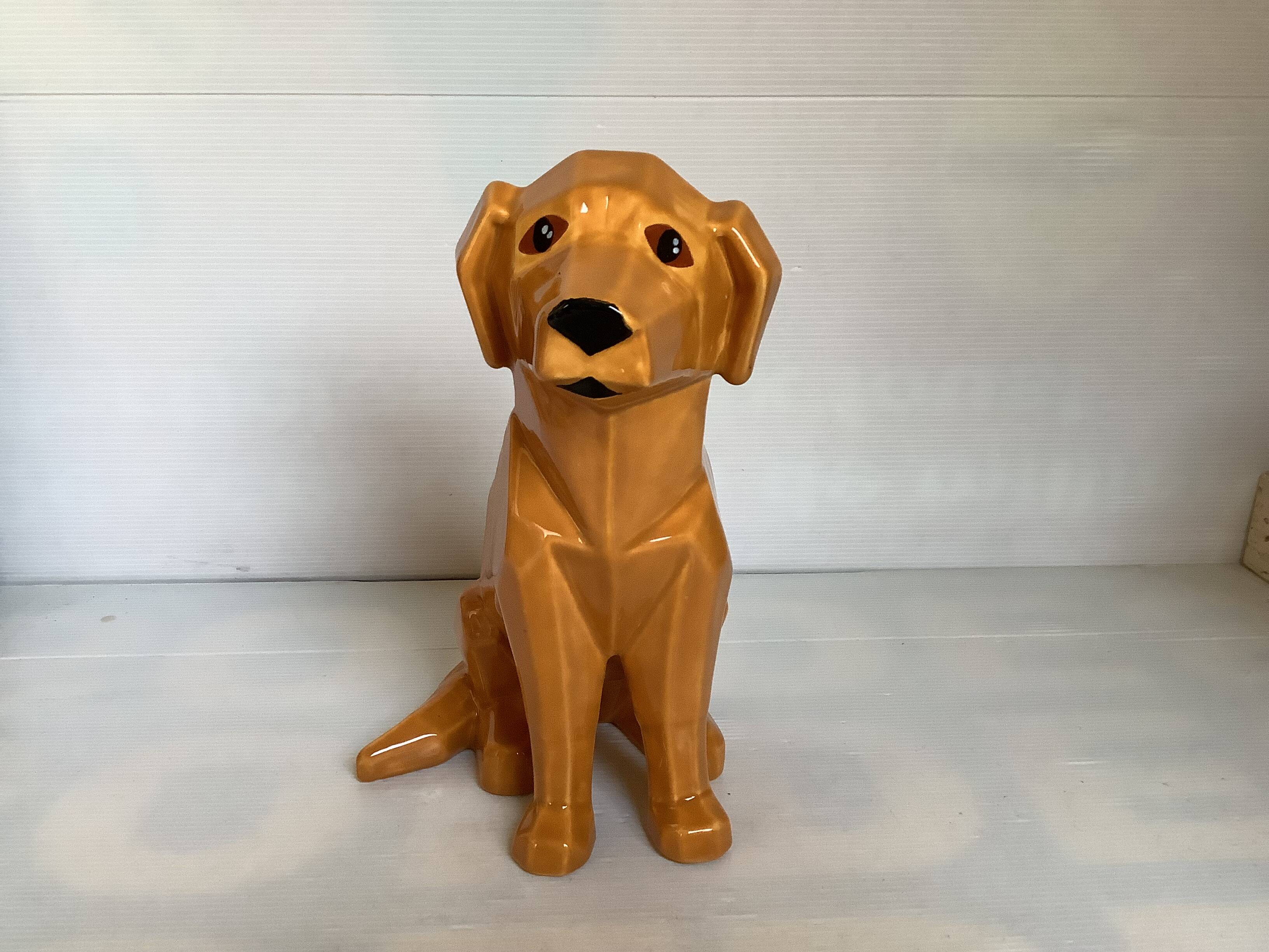 Grand chien style origami céramique
