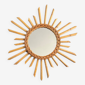 Rattan sun mirror