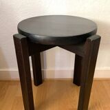 Black lacquered wooden stool
