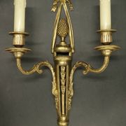Pair of large wall sconces with bow in Louis XVI style from the 19th century - bronze