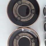 Set of 6 cups and under cups gilded with gold 24k