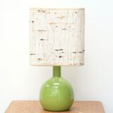 Lampe boule en bois vert pomme années 70