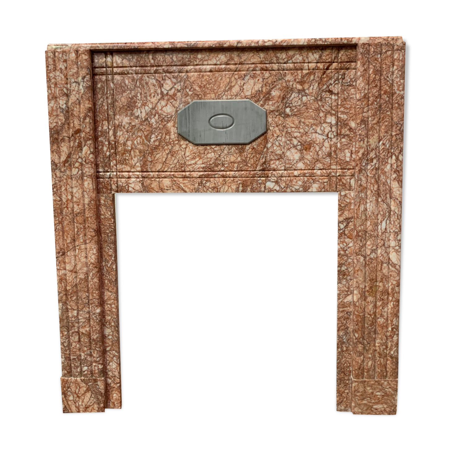 Cheminée Art Déco en marbre rose veiné XX siècle