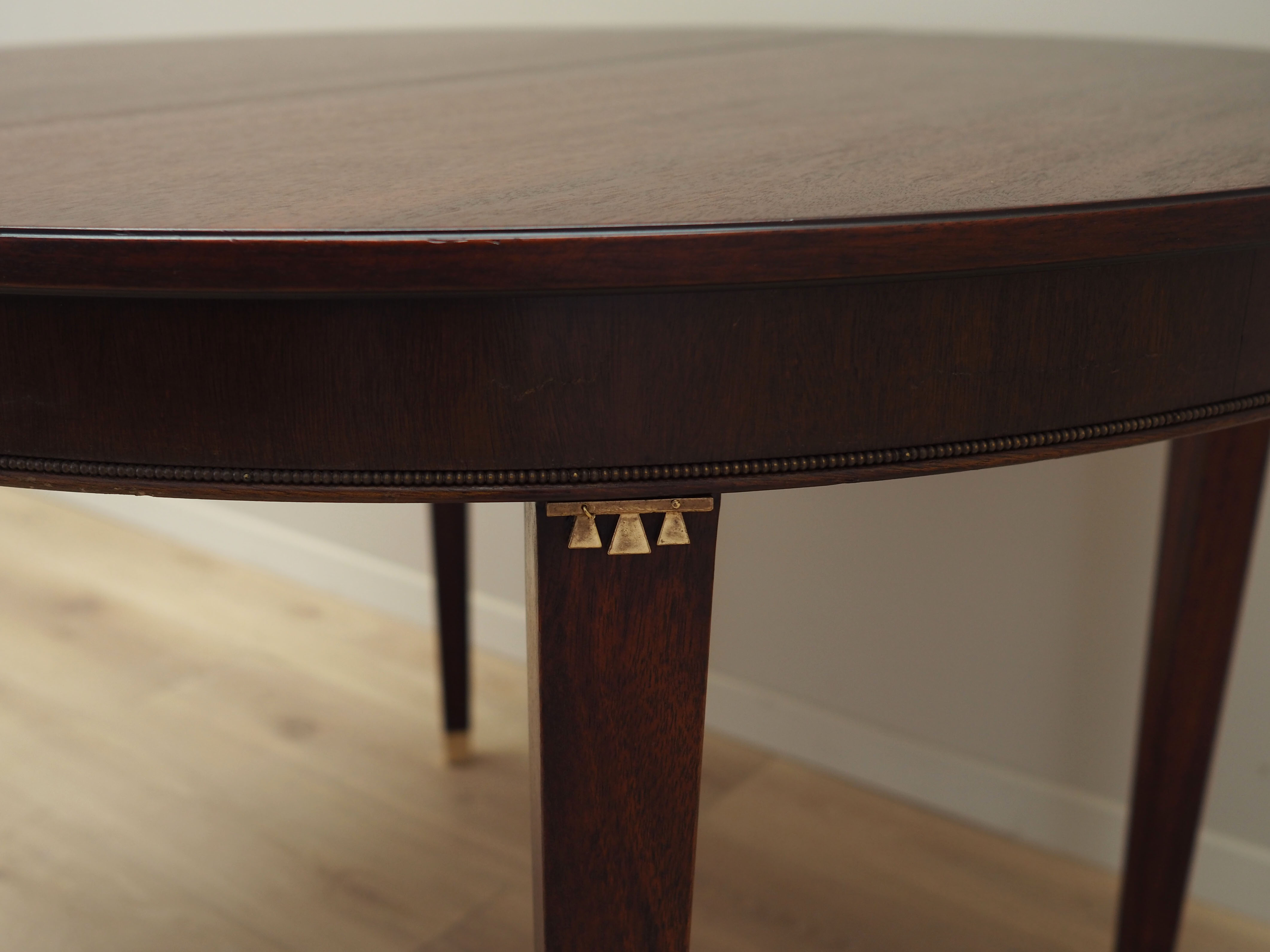Round mahogany table, Danish design, 1970s, production: Denmark