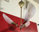 Vintage light 3 fires plastic cones gold metal