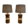 Pair of Bergboms Bitossi brass table lamps, large mid-century, 1960s, Sweden.