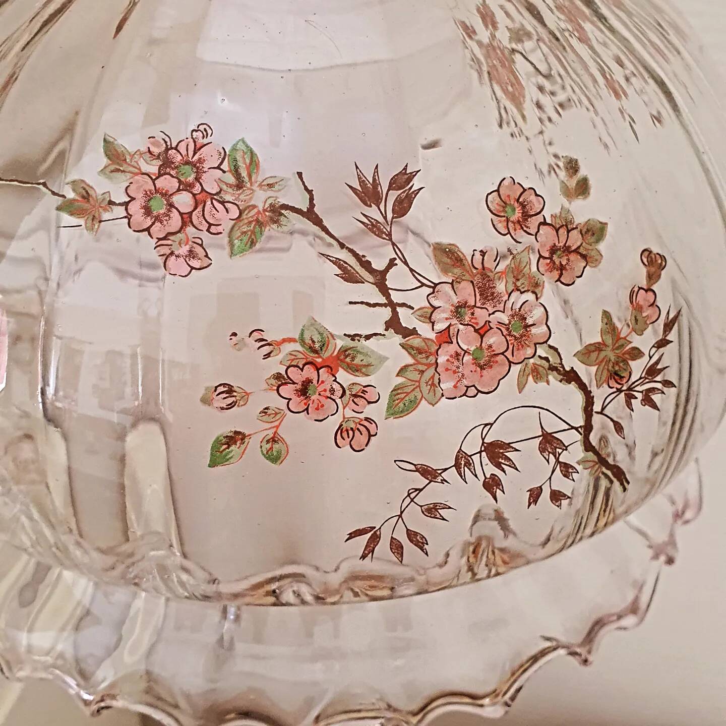 Glass stroller with cherry blossom decor