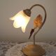 Vintage French Goose Neck Lamp - Grape Detail - Opaque Glass Shade