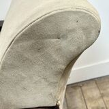 Pair of Art Deco armchairs in rosewood and suede.