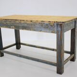 1950s Patinated Pine Tree Wooden Table, Czechoslovakia