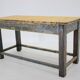 1950s Patinated Pine Tree Wooden Table, Czechoslovakia