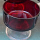 Set of 6 dessert bowls / vintage ruby red glass glasses