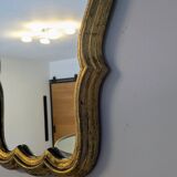 Baroque style gilded mirror – antique patina – 37 x 30 cm