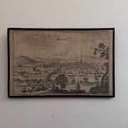 Gravure ancienne représentant Mante XVIIe