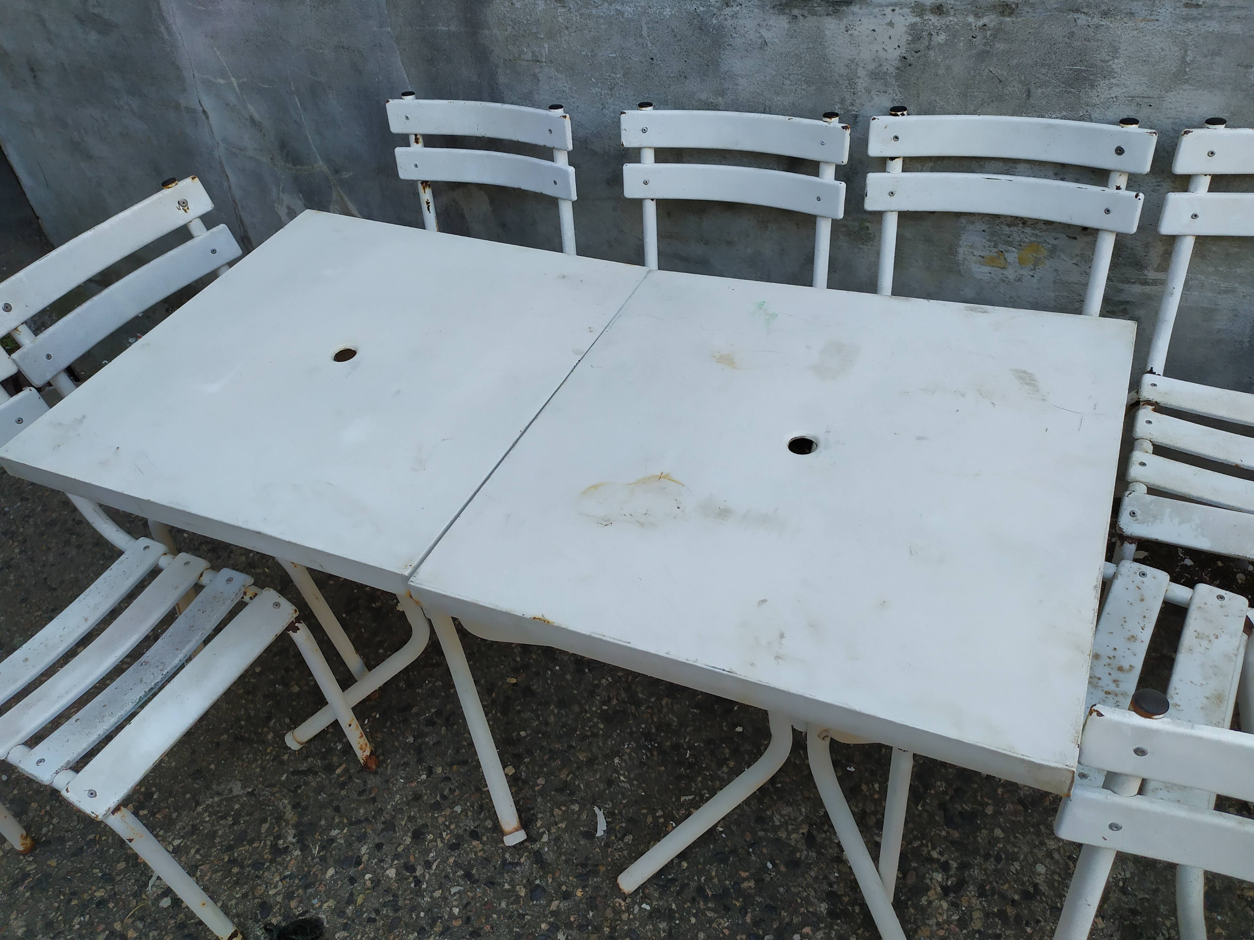 Set of chairs and tables bistro metal