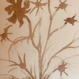 Signed still life monochrome sepia painting "dried flowers"